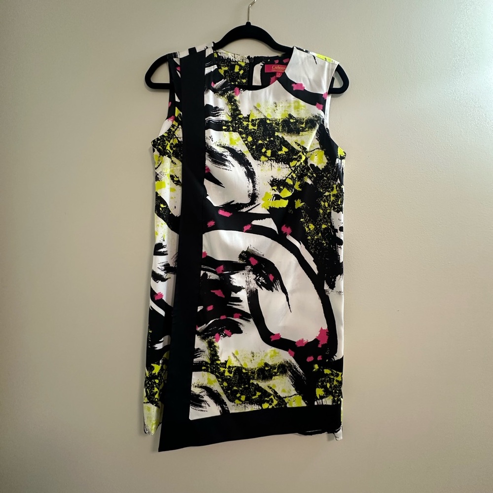 Catherine Malandrino Black and White Abstract Mini Dress